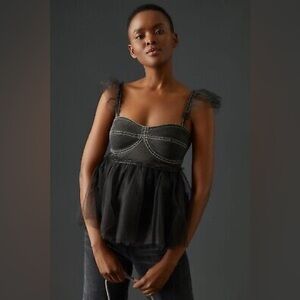 Pilcro Tulle Babydoll Blouse S